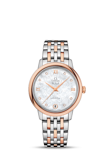 Omega De Ville Prestige Co-Axial 32.7 Stainless Steel / Red Gold / MOP Butterfly / Bracelet